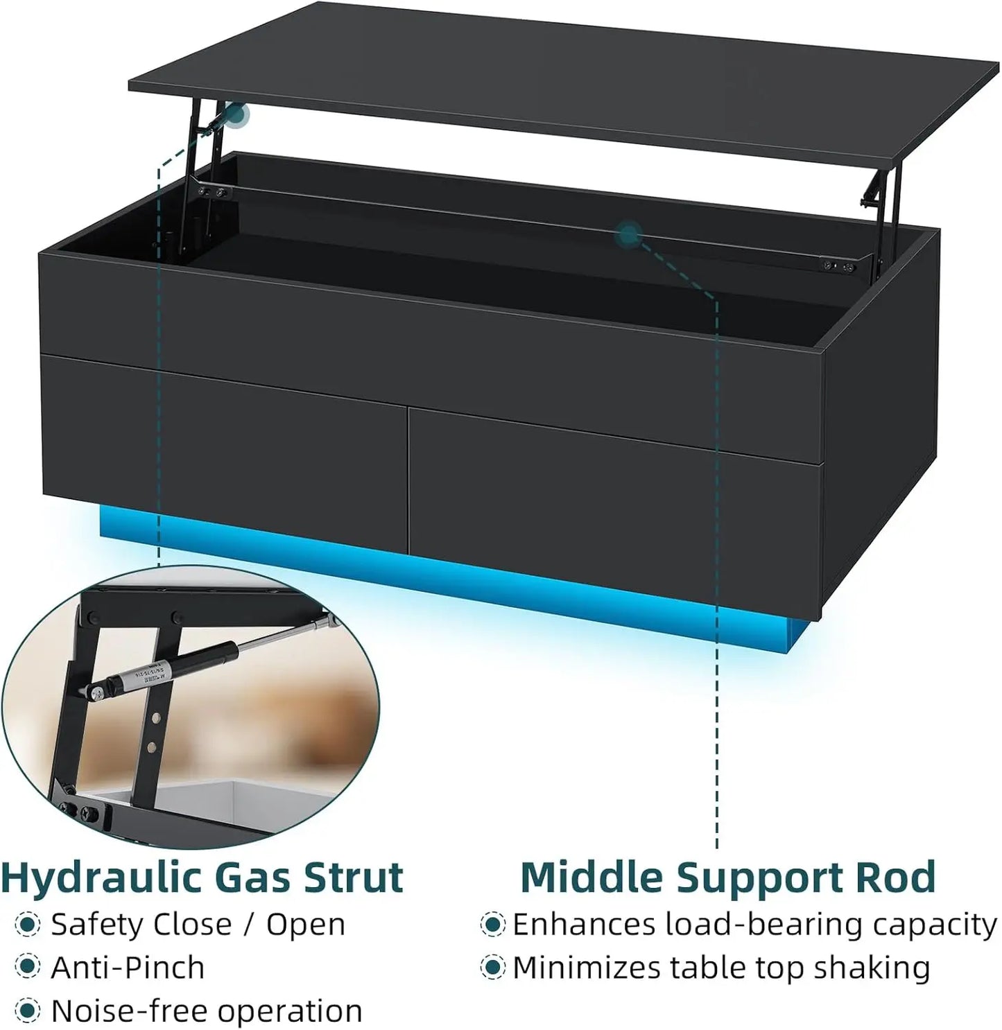 Modern Coffee Table with Lift-Top & Storage