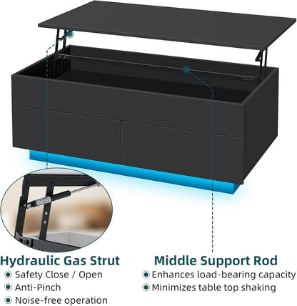 Modern Coffee Table with Lift-Top & Storage