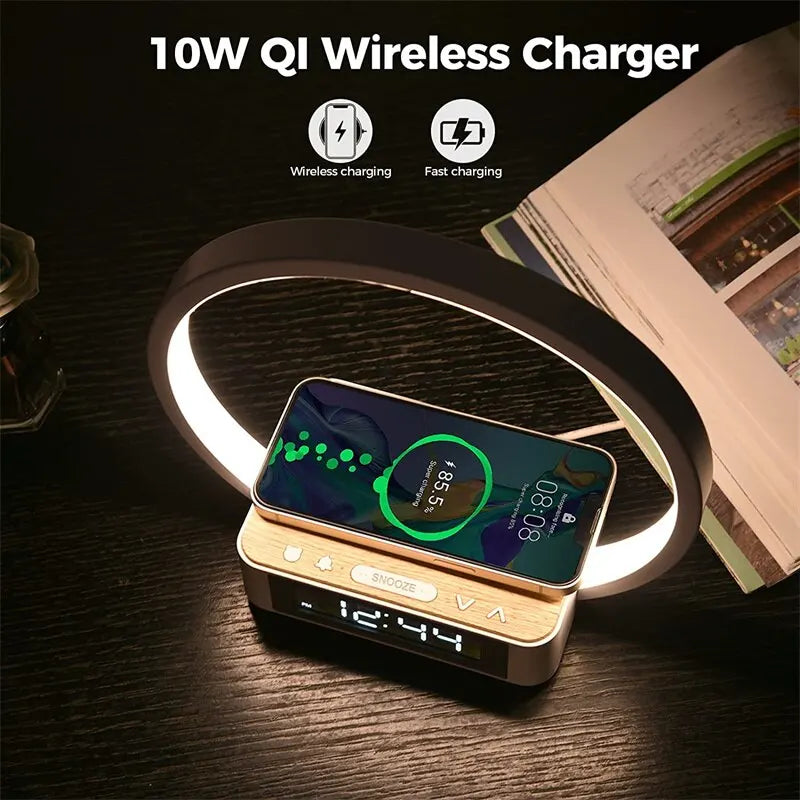 3 in 1 Wireless Charging Bedside Lamp